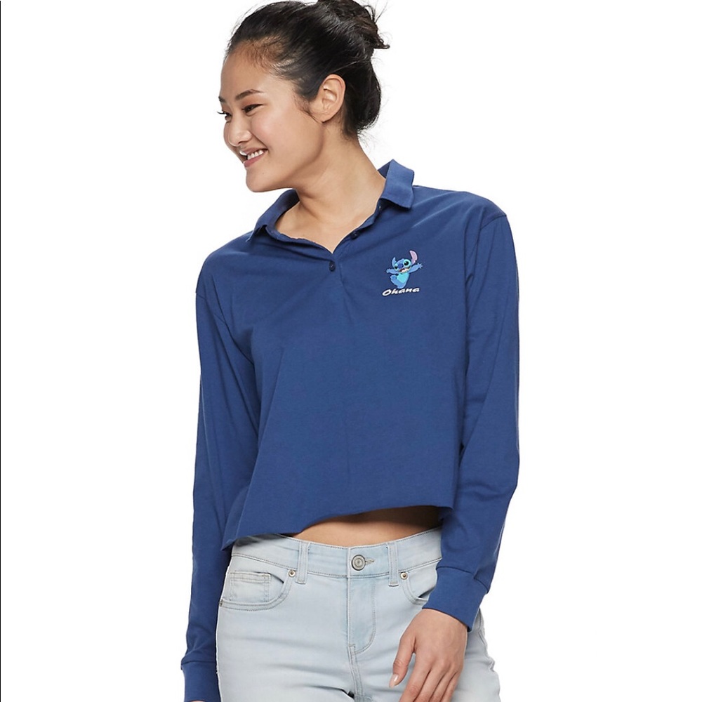 NWT Stitch Cropped Polo